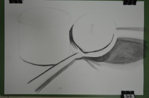 Drawing Pattern of Shadow with Charcoal