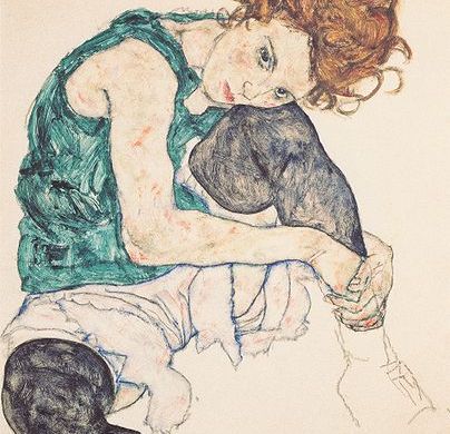 Egon Schiele - Seated Woman with Bent Kneee 1917