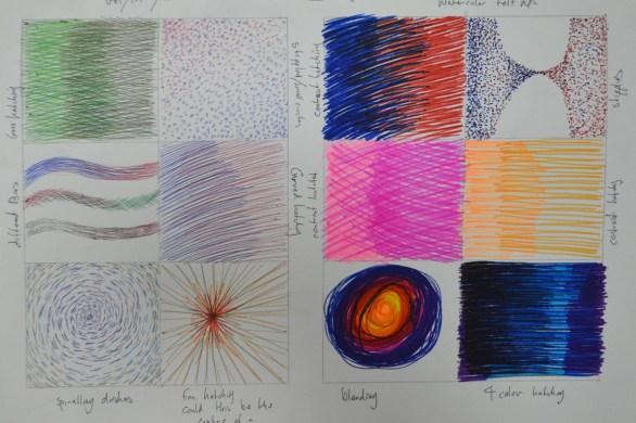 exploring coloured media - Ball Point and Felt Tip