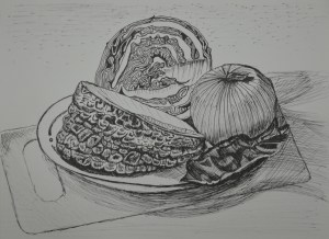 Still Life Group Using Line 1st Drawing