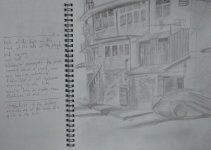 Back of the Shops in H Pencil w Notes