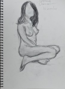 8th Sketch 10 Minutes Compressed Charcoal