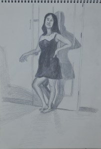2nd Pose 2 - Using Watersoluble Pencils for the first time
