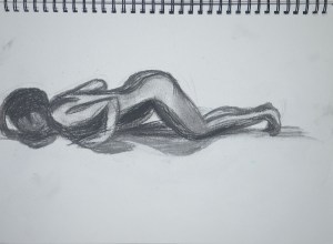 8 - Going into Cobra Pose Charcoal