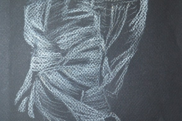 2 - White Pastel on Black paper