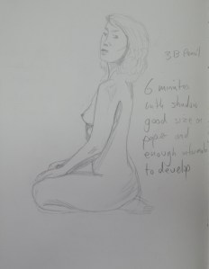 Drawing 29 - Kneeling 3B Sketchbook