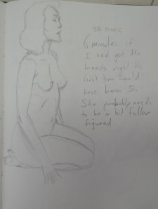 Drawing 30 - Kneeling 3B Pencil