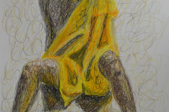 1 - Oil Pastel with Robe and Squiggles