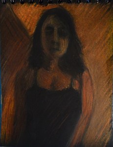 4th Tonal Drawing on Black Paper A6