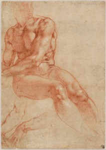 Michelangelo Buonarroti - Seated Young Male Nude