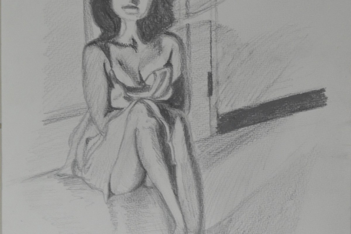 8 - WaterSoluble Pencil Sketch with Door Handle